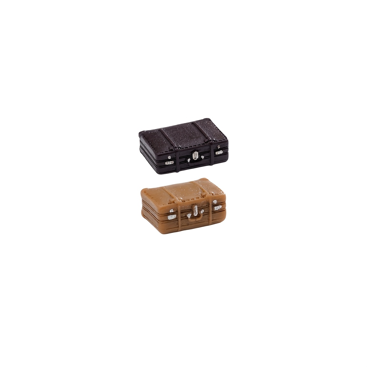 2pcs Mini Vintage Suitcase Models, Dollhouse Additions, Miniature Scene Decoration Ornaments Dollhouse Mini Vintage Suitcase Models
