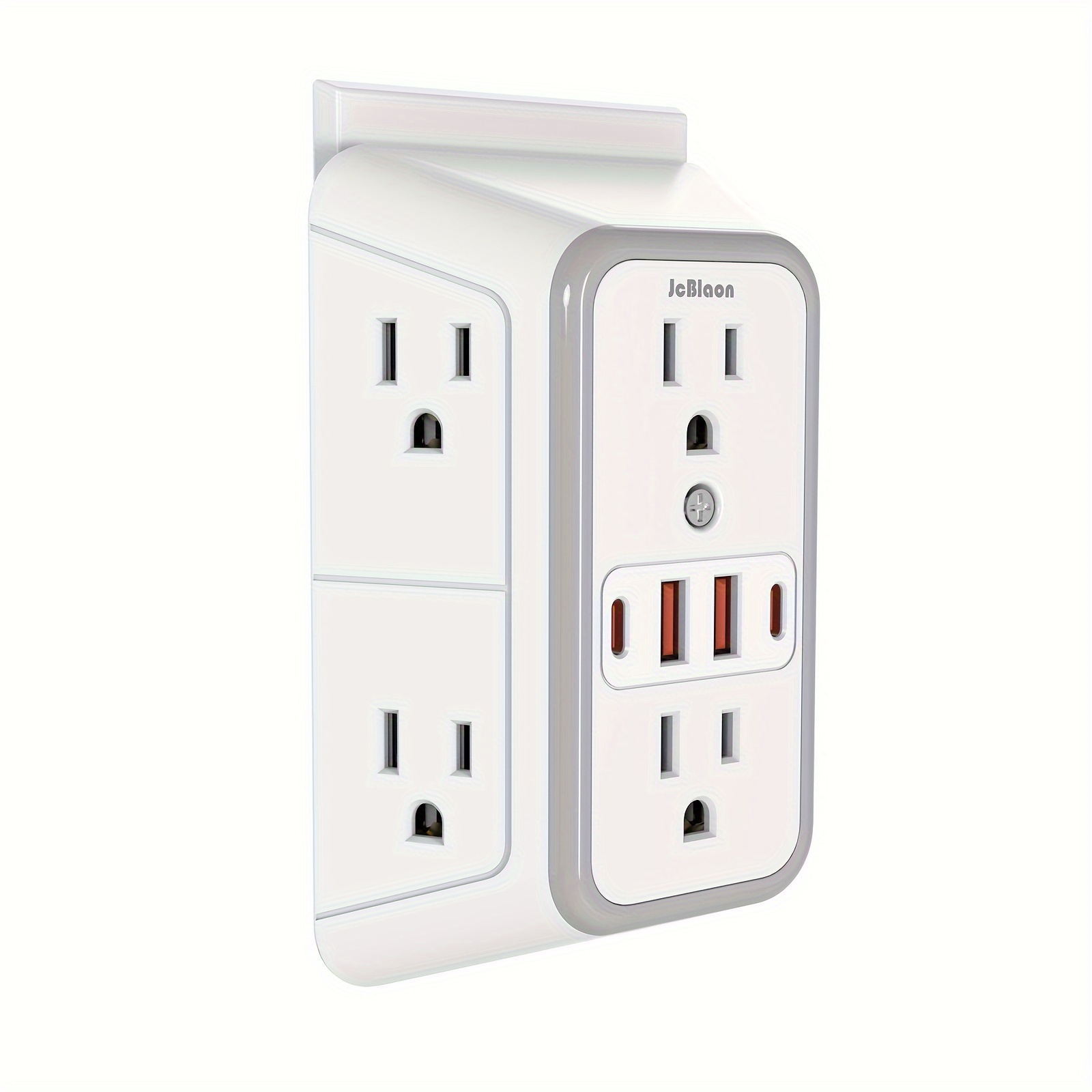 

Wall Charger, Protector, 6 Outlet Extender With 4 Usb Charging Ports 3-sided 1050j Power Strip Multi Plug Adapter Spaced For Home Travel Office (2a2c)