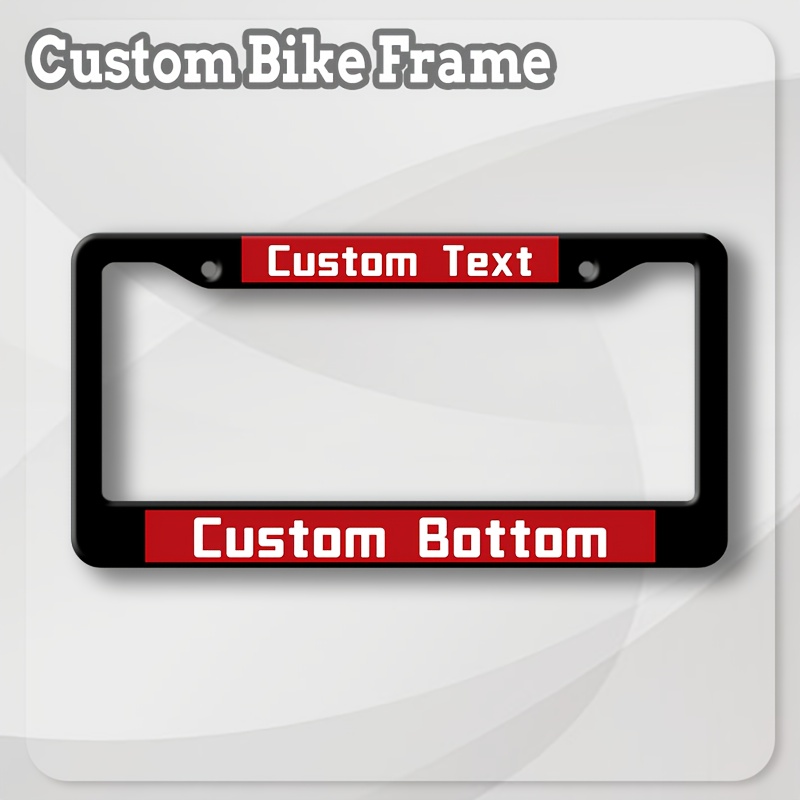 TEMU [customization] 1pc Aluminum Custom 1pc Aluminum Car License Plate Frame 12.36in X 6.42in Personalized Text Durable Frame Pre-drilled Design Car