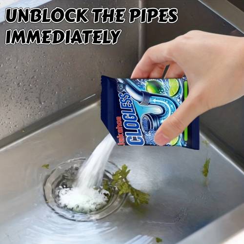 8pcs drain cleaning powder kitchen drain opener resolves grease hair clogs and odors portable packaging powder long lasting effect suitable for kitchen pipe unclogging