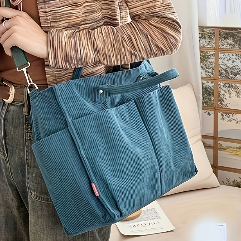 Thickened Corduroy Fashionable Women's Shoulder Bag, Multiple Colors Optional, Commuter College Student Bento Tote Bag, Soft And Durable Texture, Exquisite Gift