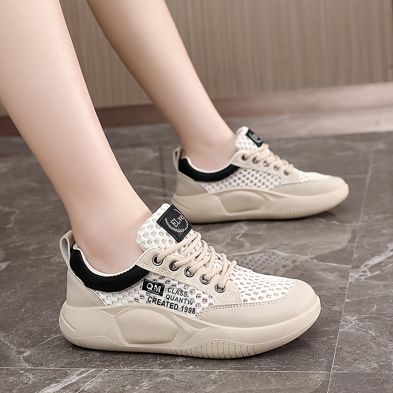 womens retro korean sneakers thick platform sole Temu