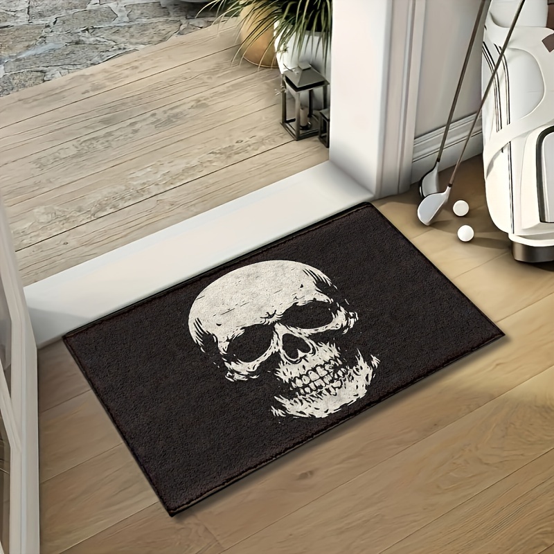 TEMU Halloween Pattern Microfiber Bath Mat, -dry Absorbent Soft Fleece, , Stain , For Bathroom, , - 1pc, Fluffy Plush Decor Decoration