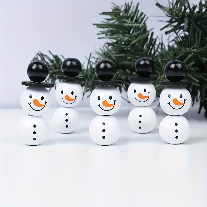 

50pcs Wooden Snowman Kit, Christmas Garland Decors For & Use, Making Set