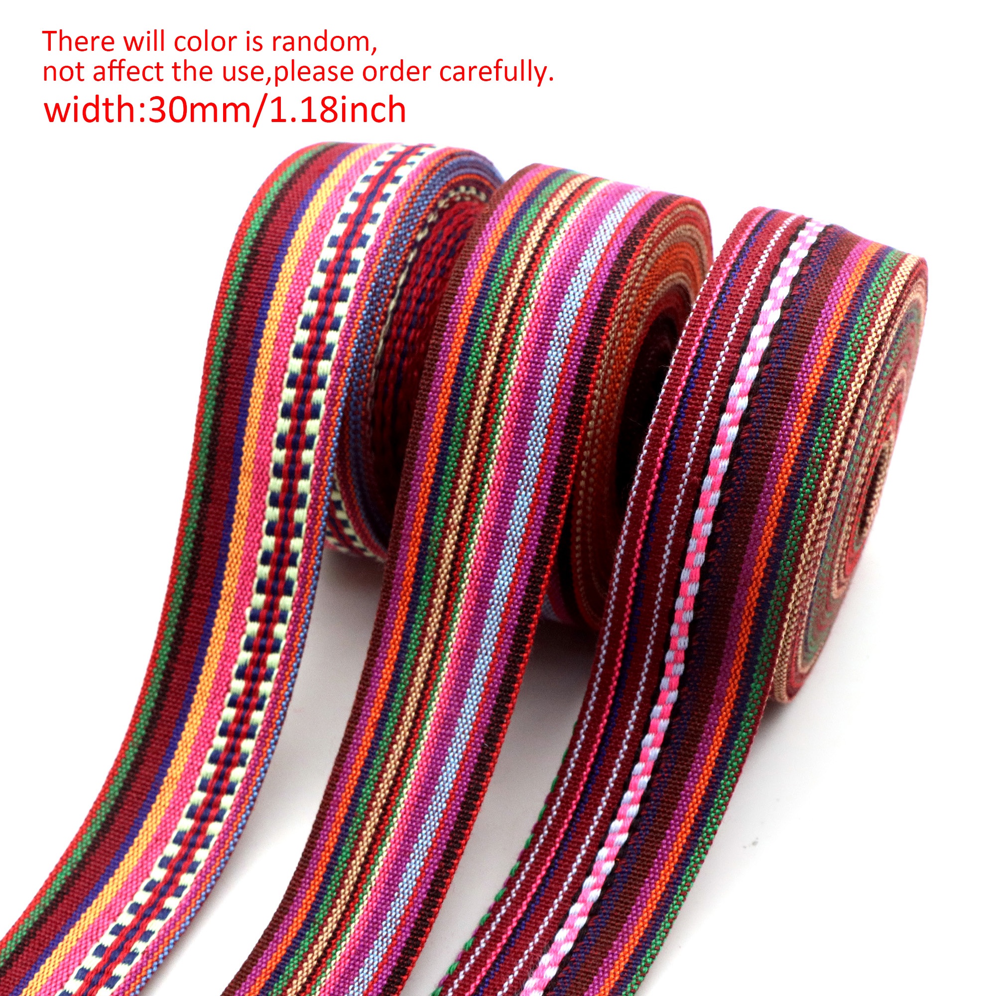 TEMU Double-sided Handmade Ethnic Webbing Ribbon Bow Hair Accessories Clothing Handbags Hat Accessories, Used For Holiday Decoration, Gift Packaging,