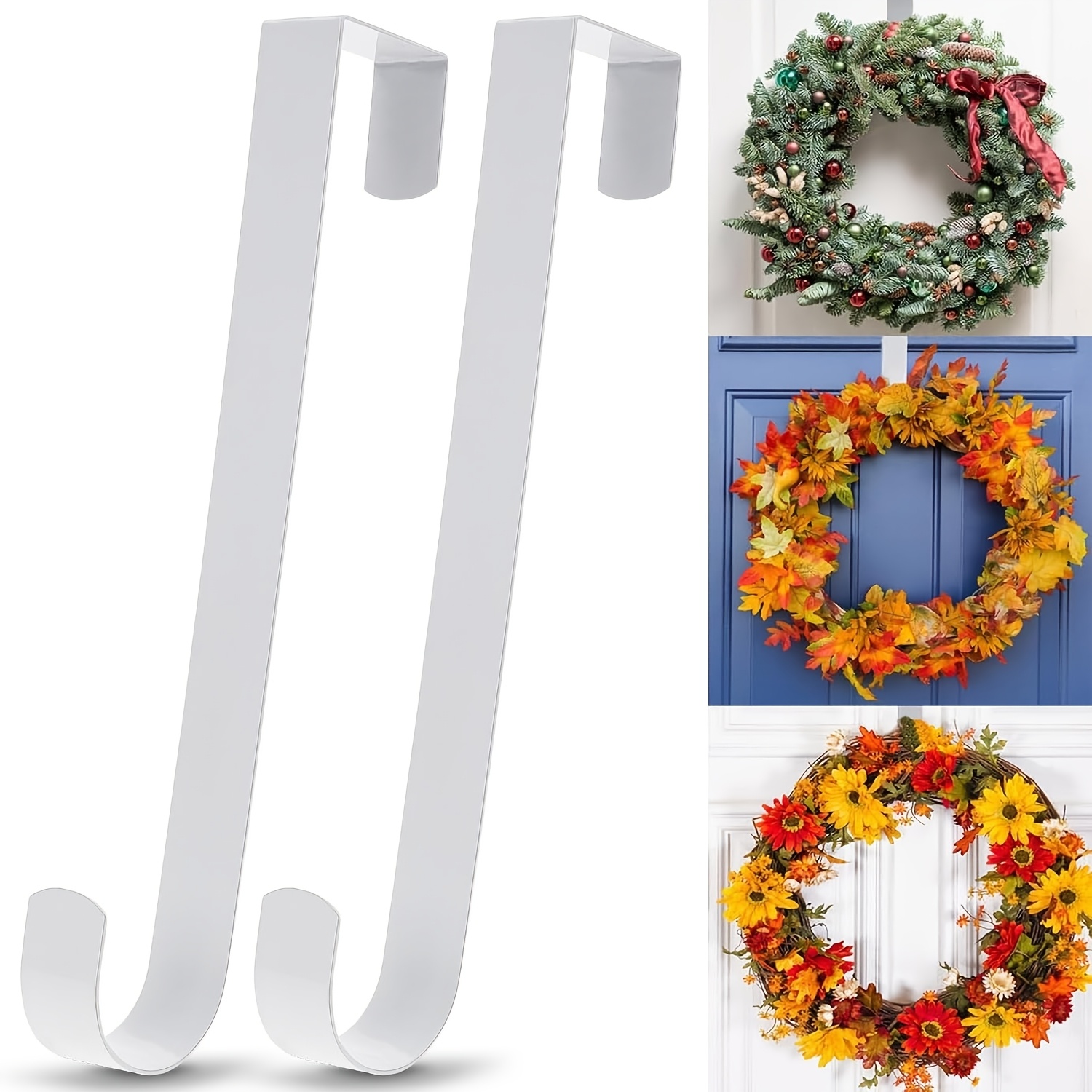 TEMU 2/4 pezzi Gancio Natalizio Decorazione Porta Cucina Giardino Gancio in Metallo Gancio per Ombrello Borsa di Vestiti