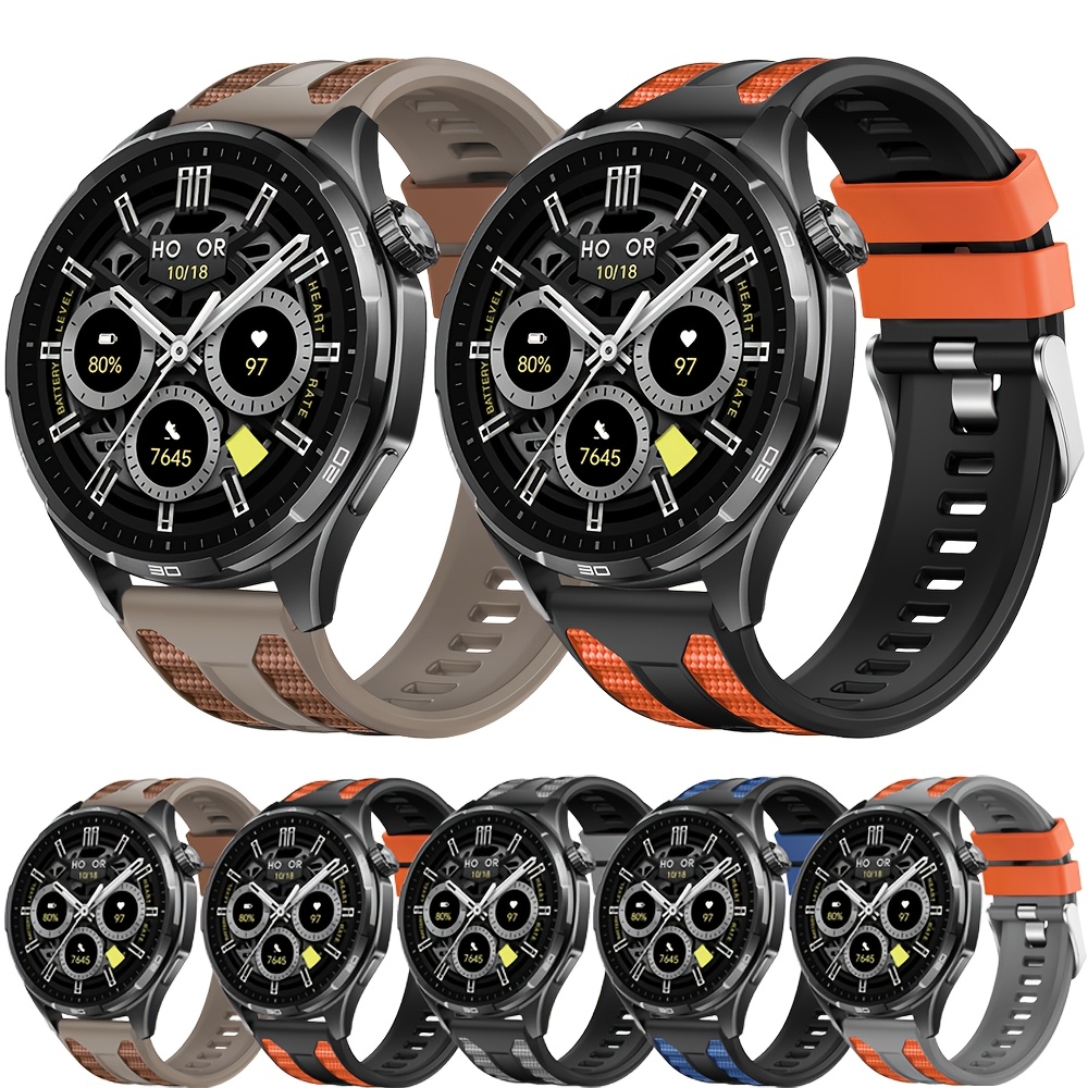 Correa de reloj de 22 mm, banda de silicona bicolor para HONOR Watch6Plus OPPO X3, correa deportiva para Huawei GT 6 GT 5 GT4, pulsera transpirable, correa de silicona para Samsung Galaxy Watch 6 5 Pro 4 Classic de 22 mm para hombre y mujer