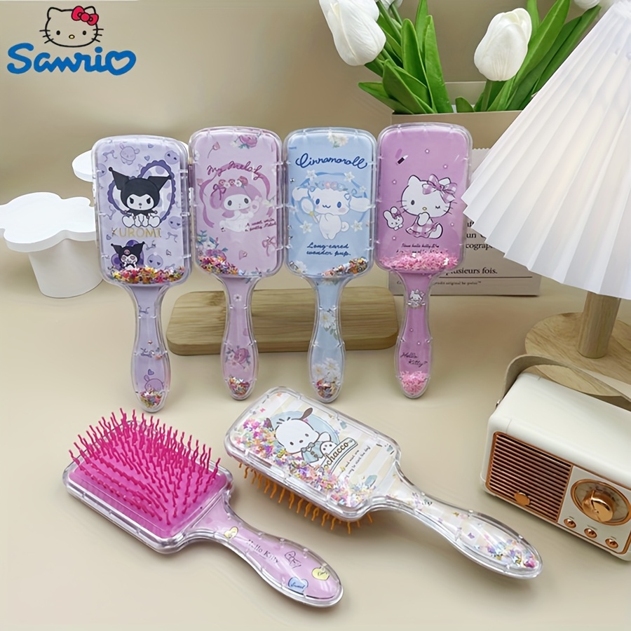 

Sanrio Kuromi Cinnamoroll Sparkling Comb Set, Abs Plastic Handle With Soft , Ideal For All Hair Types, Great Gift For , Cartoon Massage Comb For Women With Soft