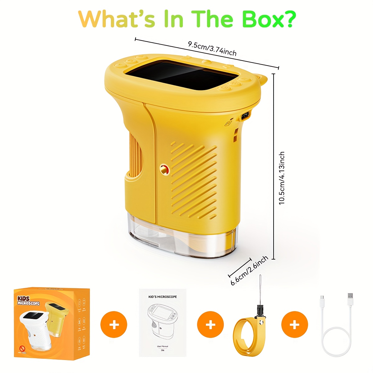  usb microscope 2 4 inch ips screen handheld digital microscope back to school gift high definition pocket portable mini kids microscope camera compatible with pc cute science educational suitable for children and students aged 3 christmas and birthday present Product details 0