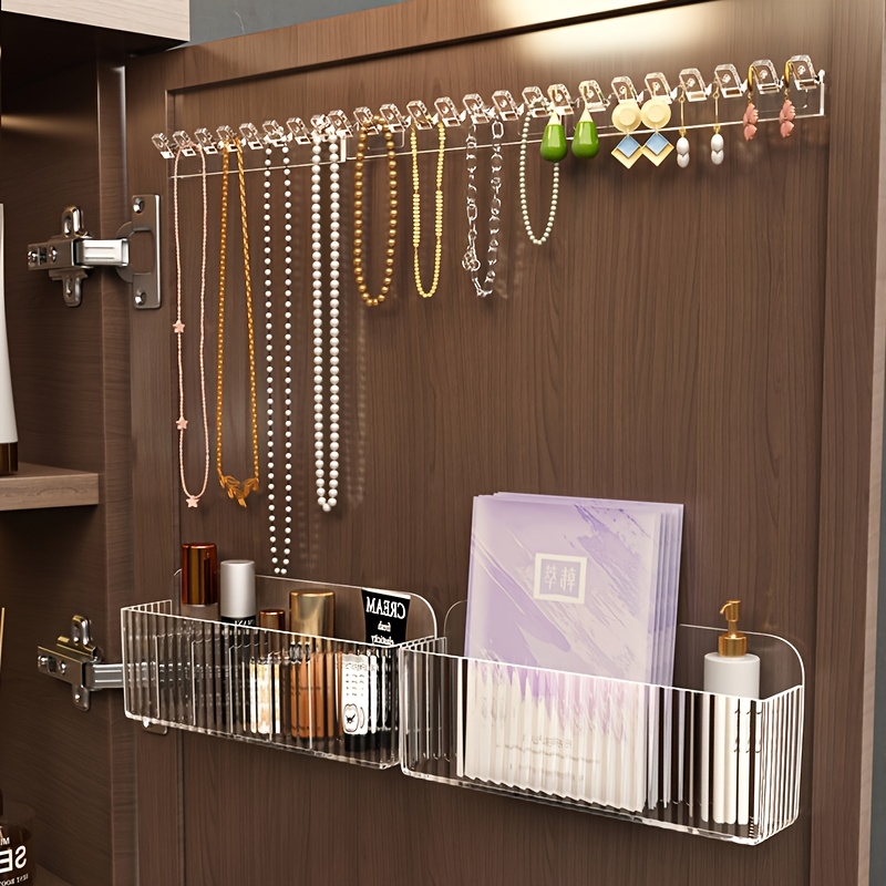 3pcs 8 hole jewelry organizer with wall mounted necklace bracelet and earring hooks anti   display rack   Product details 3