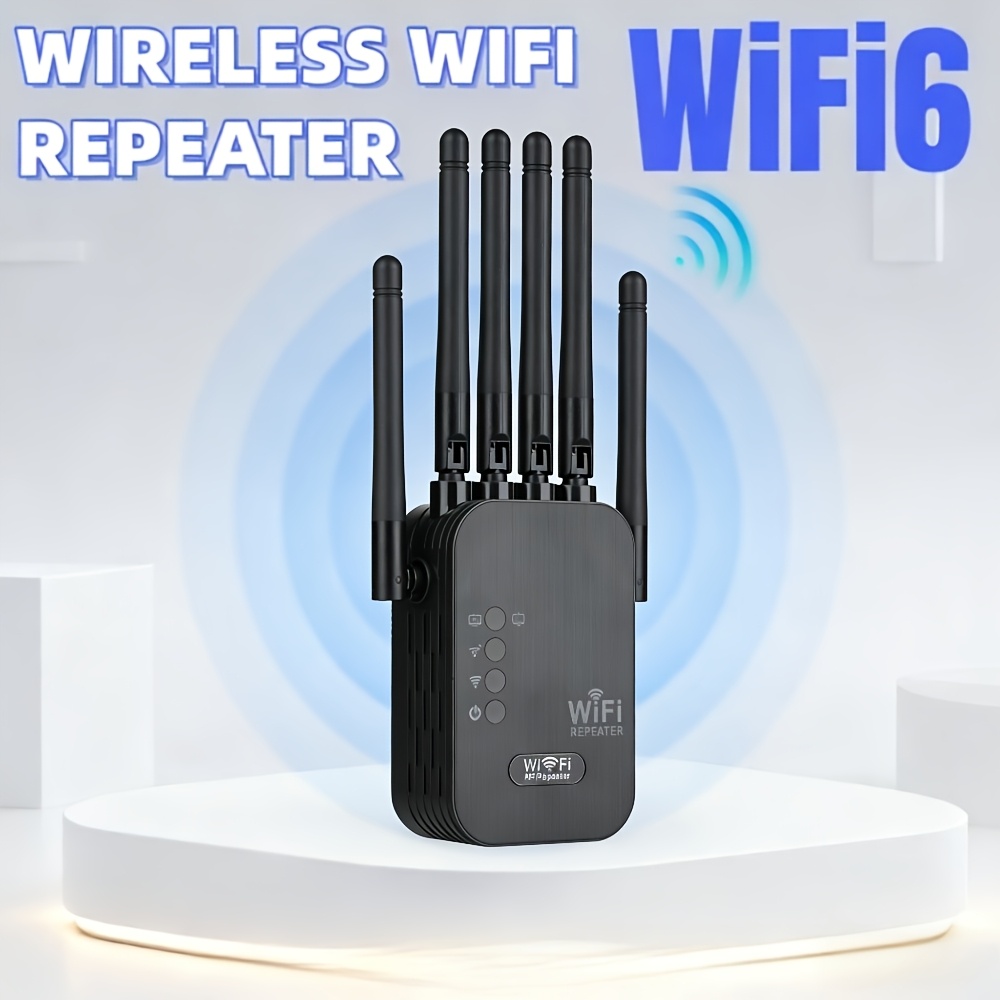 Amplificateur de signal Wifi haute performance pour la maison - Couvre 12850 pi² et 108 appareils, amplificateur Internet longue portée avec port Ethernet, configuration facile, fréquence radio 2,4 GHz, alimentation 100-240 V, prise standard européenne, aucune batterie requise