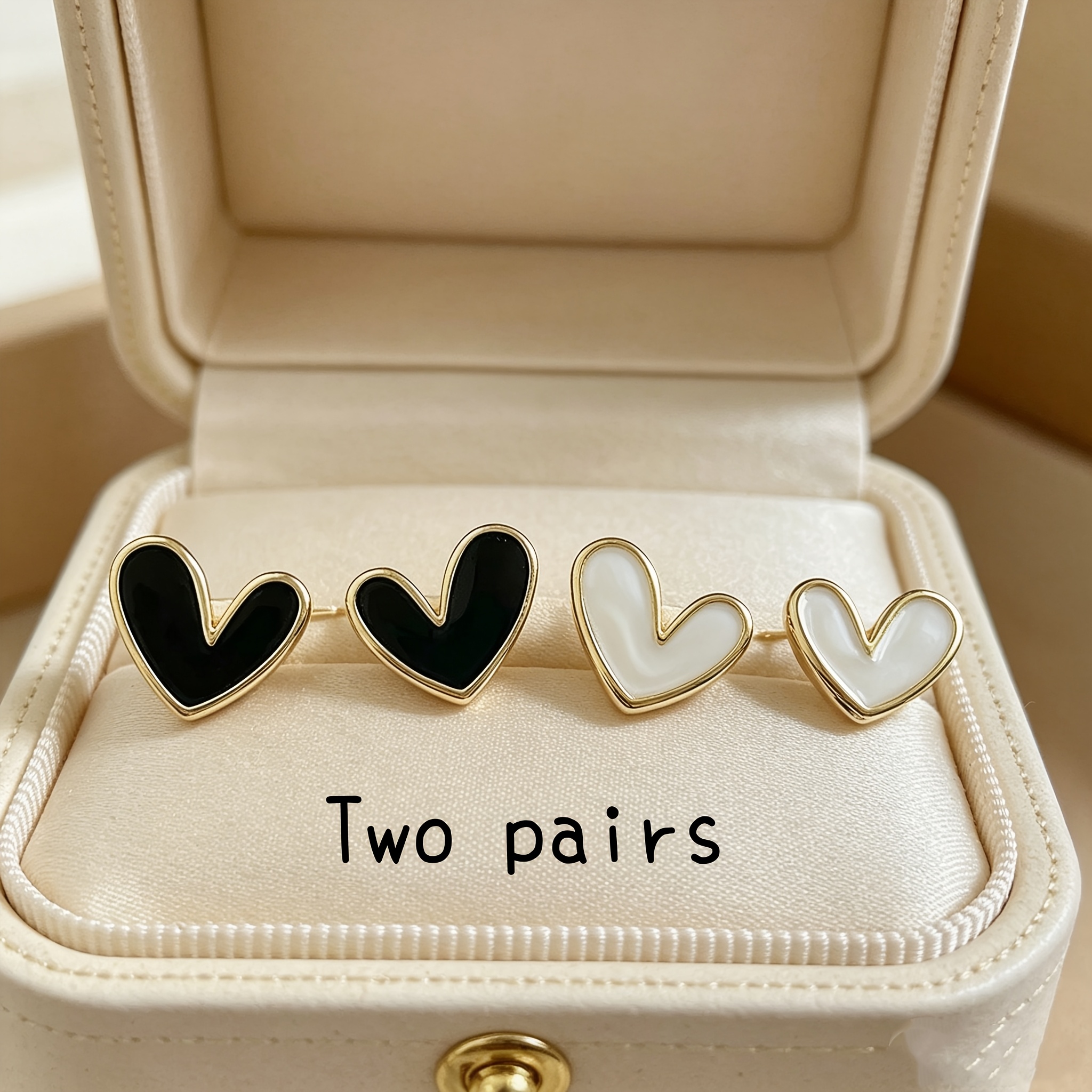 TEMU Ensemble de 2 paires de boucles d'oreilles de cœur , pour les quotidiens, , la mode, , le luxe et la . Boucles d'oreilles de et de cœur.
