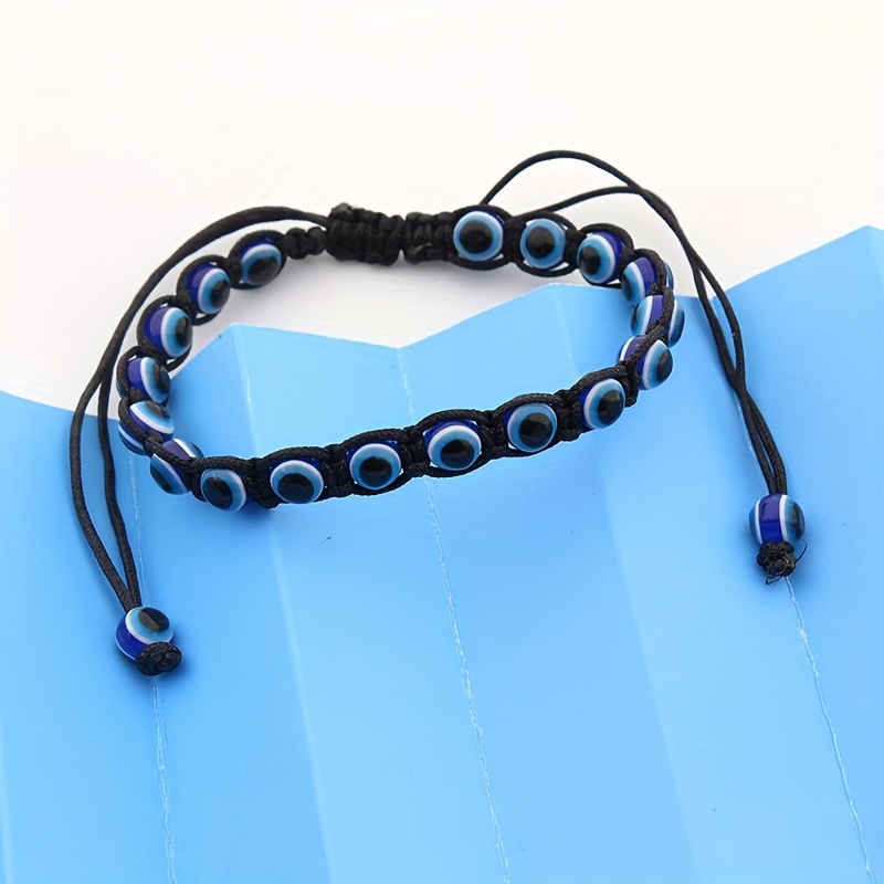 Evil Eye Bead Bracelet Glass Bead Men'S Women'S Adjustable Braided