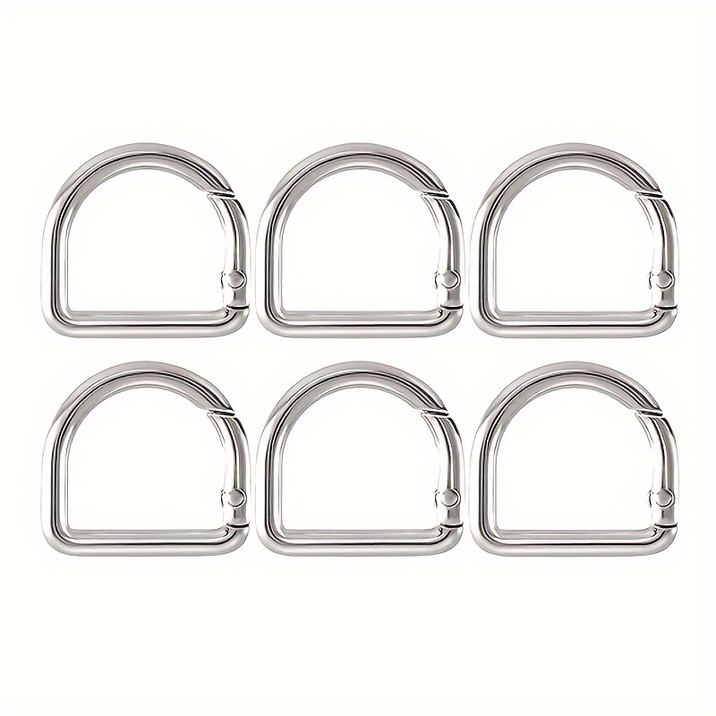Image of 6pcs Pack Heavy-duty D--loaded Swing Keyrings - Locking For Keys, Compatible For Belt, Backpack, Handbag, Wallet Accessories - Diy Craft & Outdoor Organization (spring-loaded D-ring Snaps)