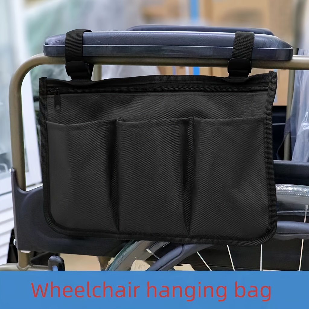 TEMU Wheelchair Side Armrest Bag, Portable Multifunctional Storage Hanging Bag, Wheelchair Bag With Side Pockets