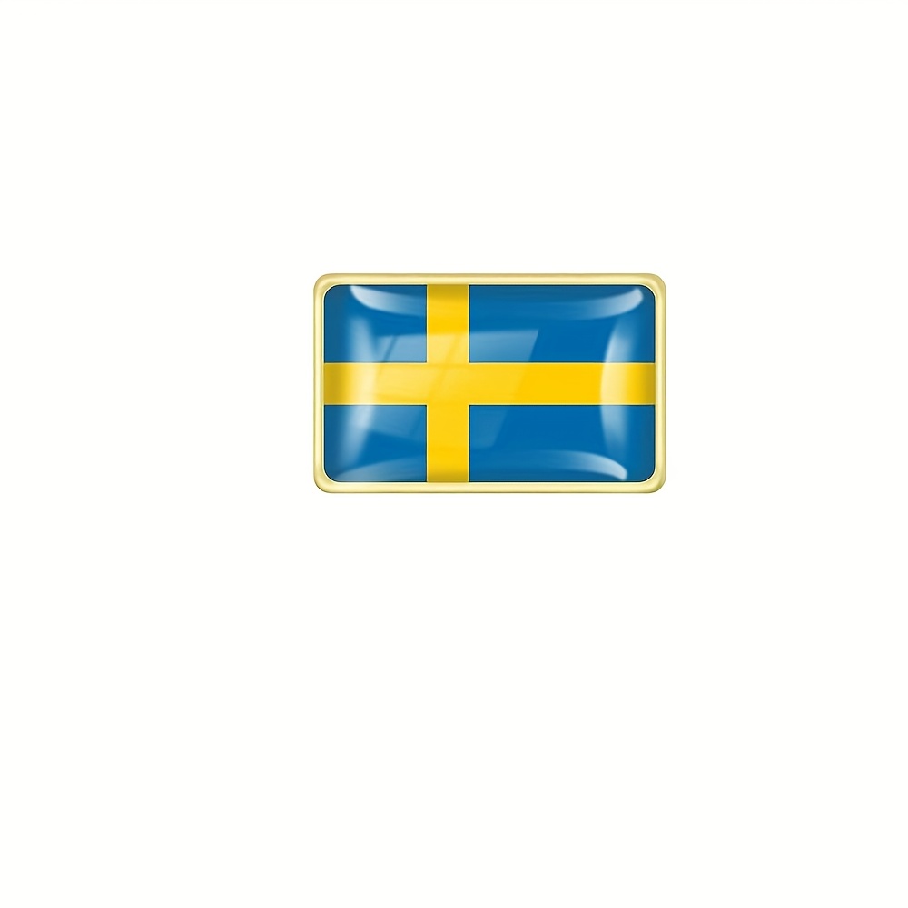 1/10/50 Swedish Flag Pins Made Of Metal, Stylish Swedish Brooches, Commemorative Items