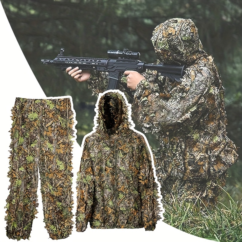 Ghillie Suit, Kids Adult 3D Leafy Camouflage Clothing, Ghillie