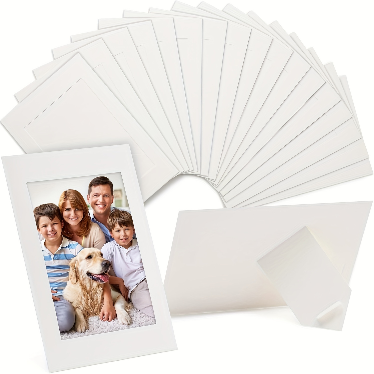10pcs Modern White Paper Photo Frames, 4x6 Inch Oblong Tabletop Picture Frames With Horizontal Orientation, Log Material
