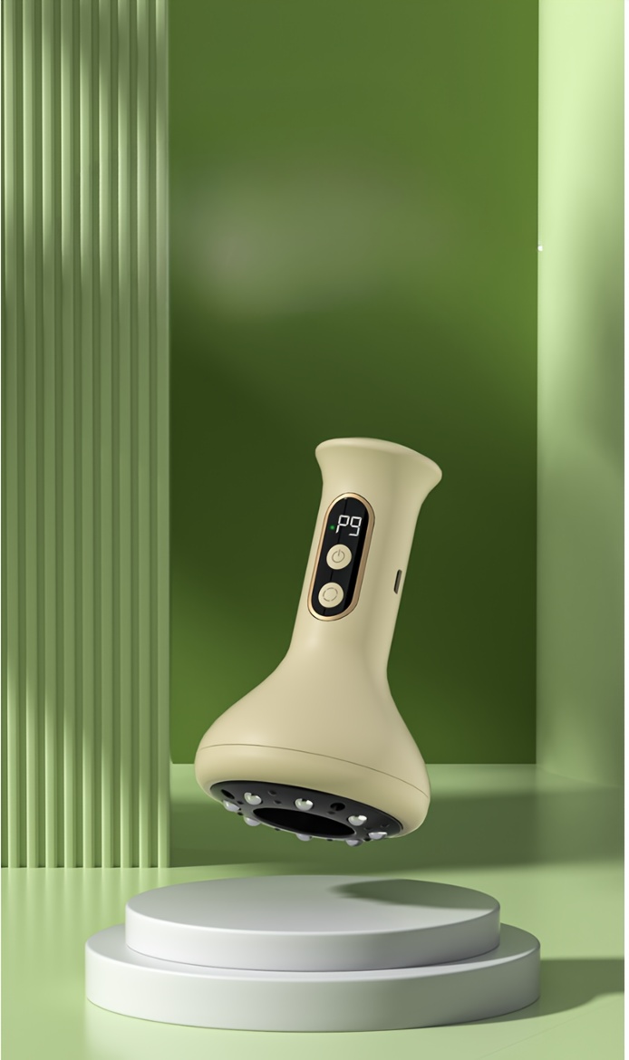9-Speed Adjustable, 8-Silver Bead Scraping Instrument for Legs, Back & Arms - USB Rechargeable, 1200mAh Lithium Battery, Massage Device with Digital Display, Massage Device|Modern Aesthetic|Adjustable Intensity