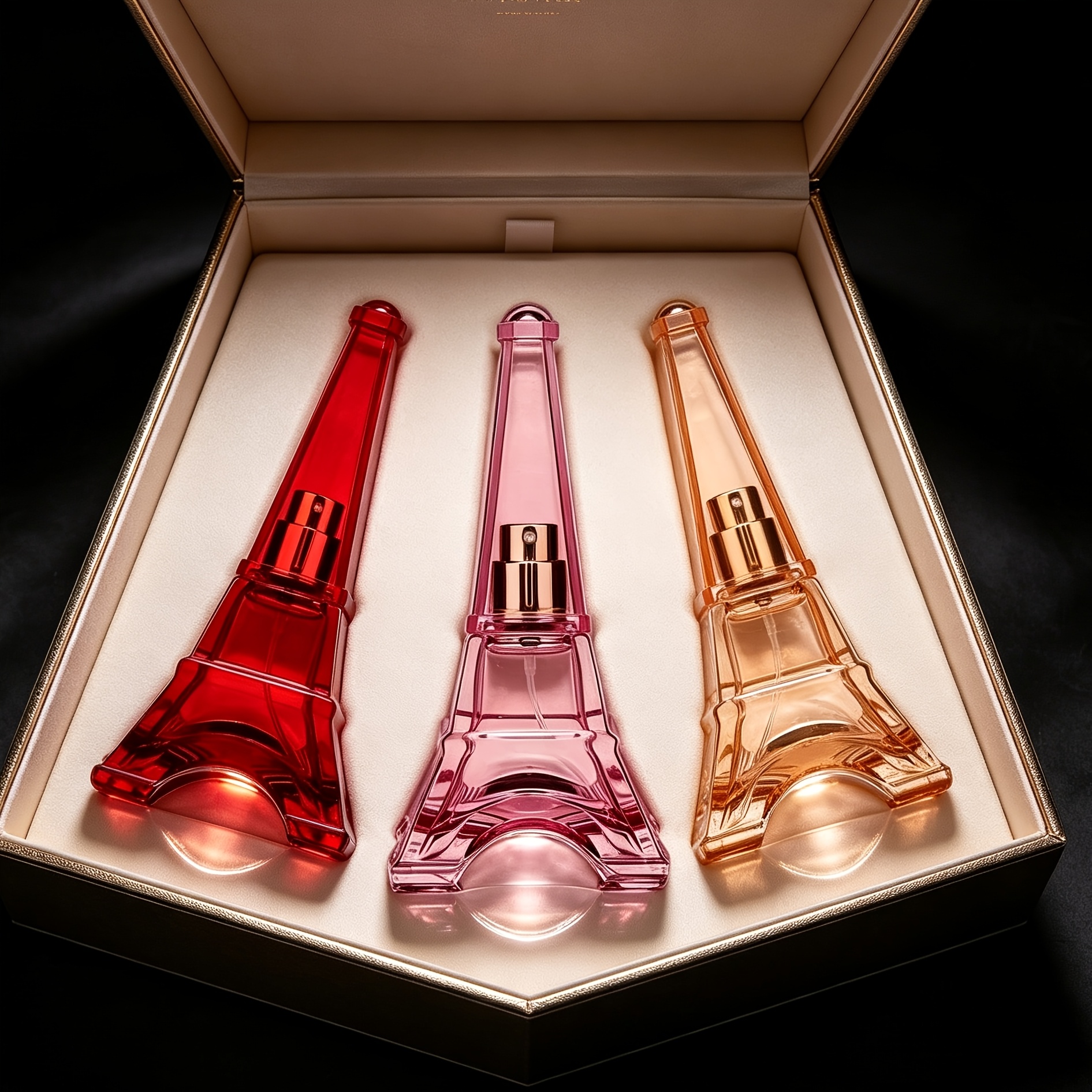 Image of 3pcs Design Women's Perfume Set (30ml*3) Colorful Notes, Very Suitable For Romantic Dates, Work Occasions, Or As A Perfect Valentine's Day Gift (red, Yellow, Pink) Hair Perfume