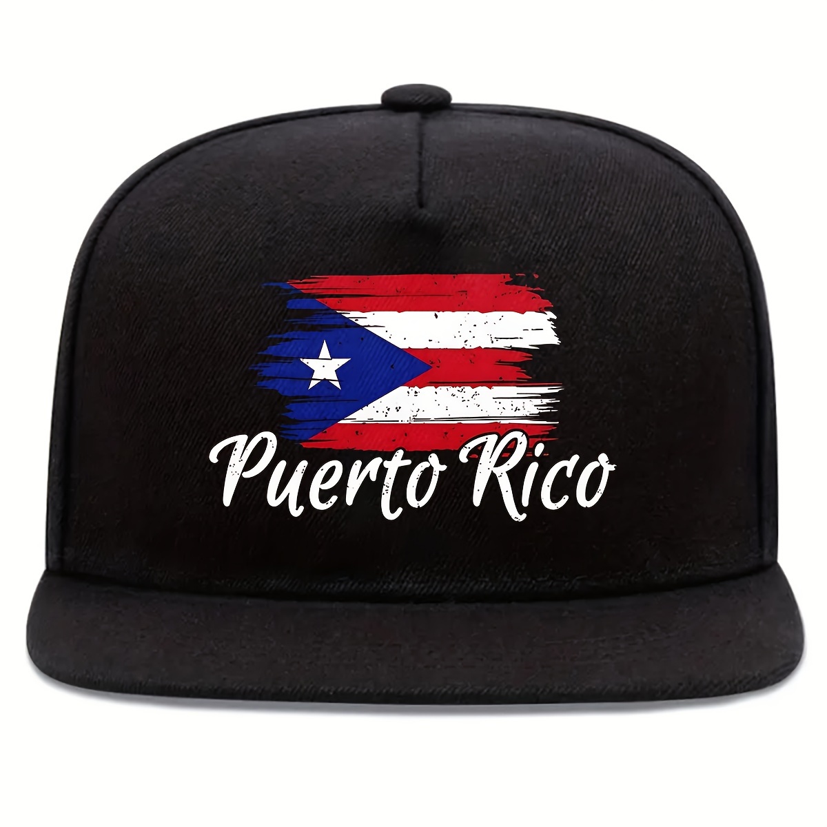 

1pc Adjustable Puerto Rico Flag Fashion Baseball Cap, Unisex Hip-hop Street Style Snapback Hat, Cute Uv Protection Cotton Duckbill Hat