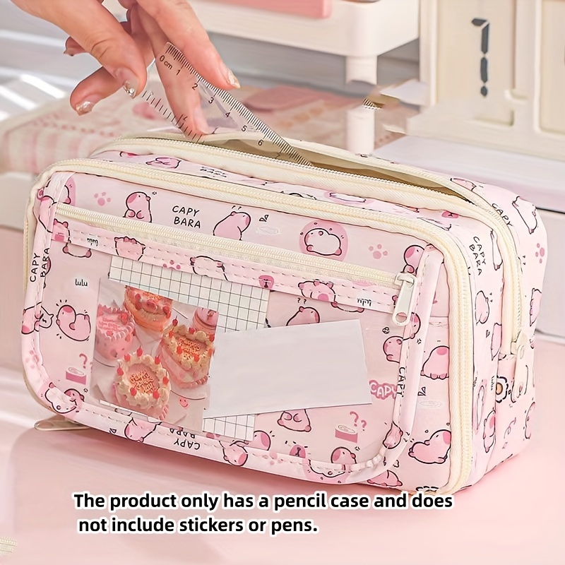 Kawaii Federmäppchen Mit Bär & Hase – Große Kapazität, Rosa – Schreibwaren-Organizer Für Schule & Studium