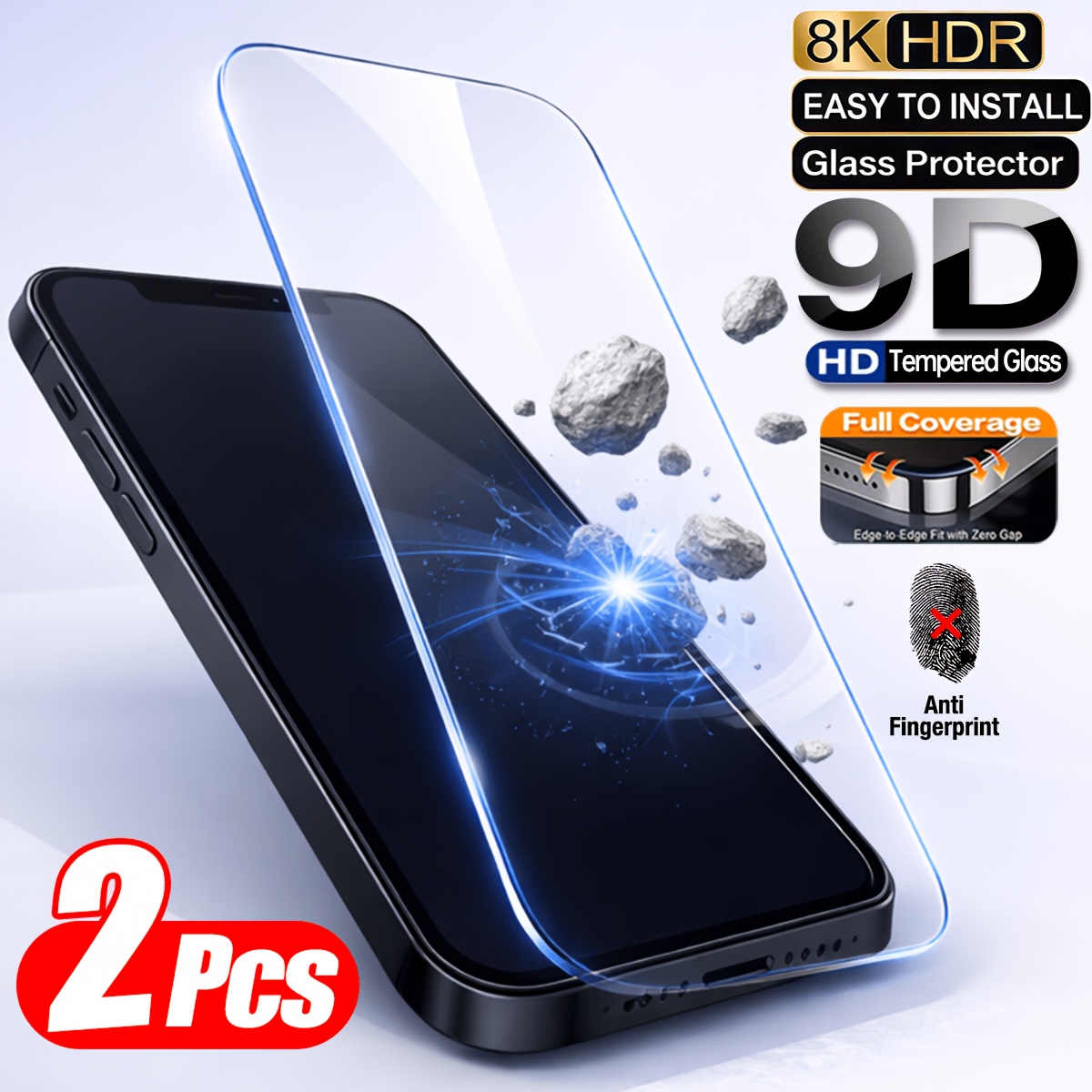 2pcs high definition tempered   coverage screen protector compatible with iphone 17 pro max 17 pro 17e 16 pro     15 pro max 15 pro 14 pro 14 6 1 13 13 pro 6 1 12 11 xs max     high   rate