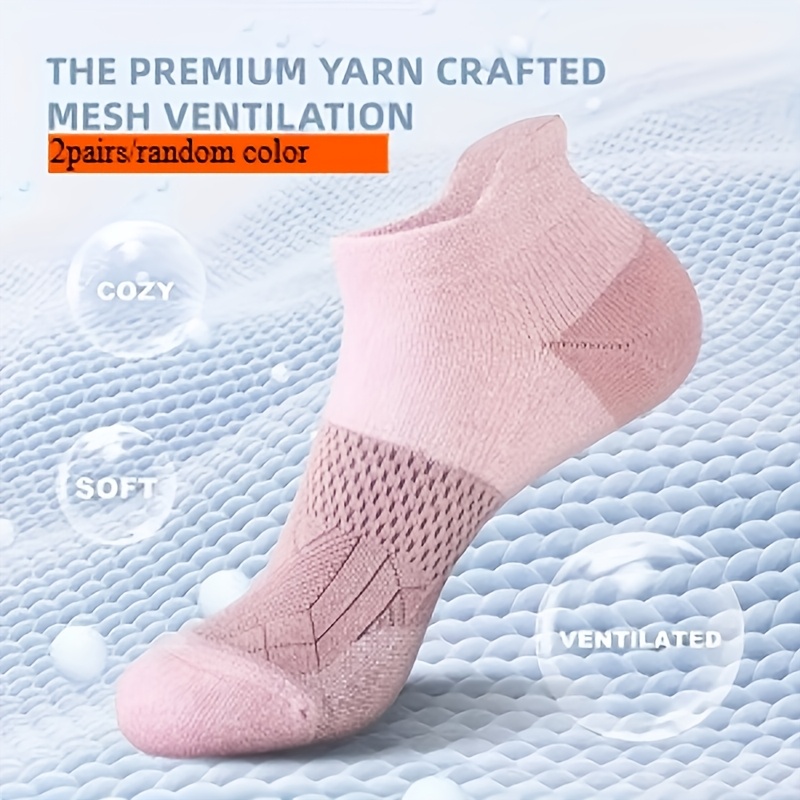 TEMU 2 Styles Out Of 5 Random Women's Compression Ankle Socks - Arch Support And Low-cut Athletic Socks, Moisture-wicking And Breathable Fabric,