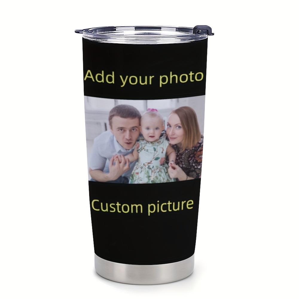 

Custom Products, Personalized Coffee Mug Custom Pictures, Custom Photos 20oz Stainless Steel With Lid And Vacuum Insulated Glass, Personalized Coffee Travel Mug With Lid