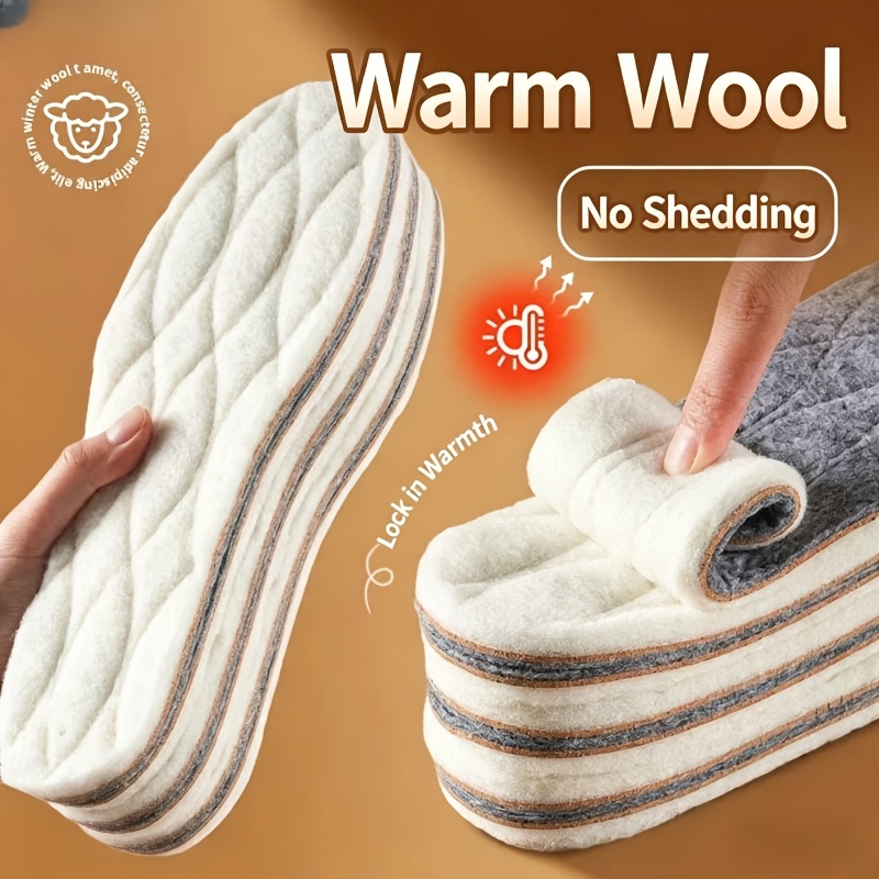 TEMU Winter Outdoor Thickened Cold-proof Wool Felt Insoles, High-density Compressed Wool For Long-lasting Heat And Insulation, Foot Protection For