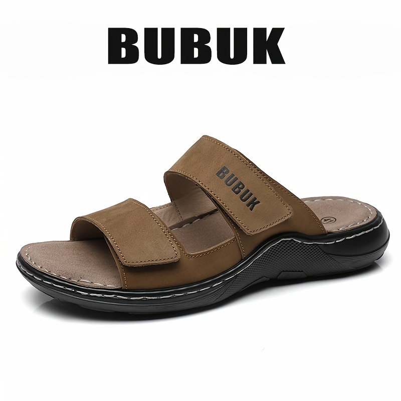 Image of Men's Fashion Sandals And Slide Slippers, Easy Stylish Outdoor Slides, Lightweight Soft Sole Non-slip Casual Slides For Daily Commuting And Shopping