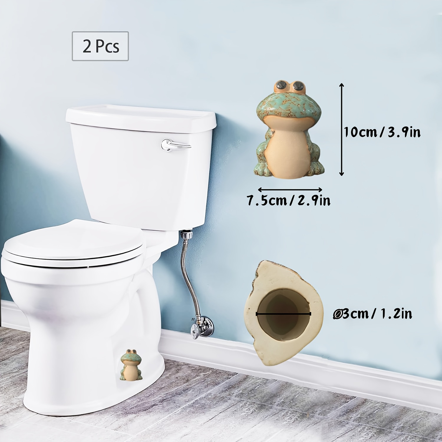 

2pcs Ceramic Frog Toilet Bolt Covers, Decorative Bathroom Screw Caps, , Cute Toilet Lid Accessories