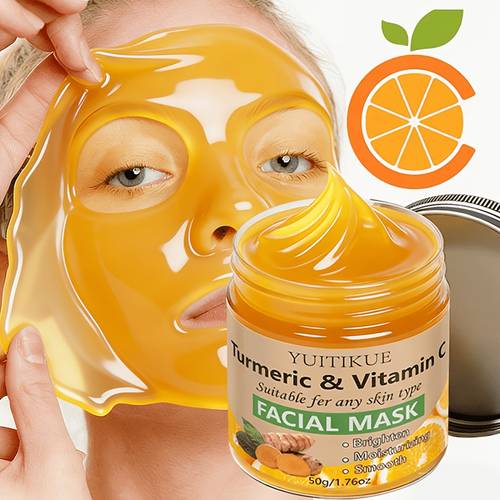 kurkuma vitamin c gesichtsmaske, tiefenwirksame feuchtigkeitspflege, glättet feine linien, strafft auf und lifting, speziell entwickelt für große poren und lässige haut. koreanische hautpflegeprodukte, gesichtspflege, high-end hautpflege gesichtsmaske