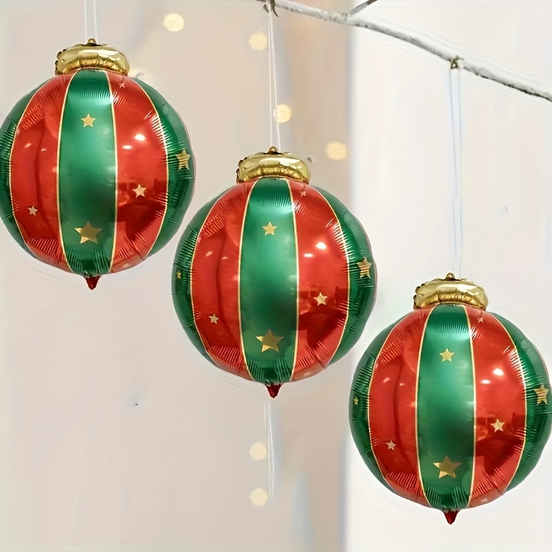 

5pcs Christmas Hanging Balloons - Aluminum , For & Outdoor Decorations, For