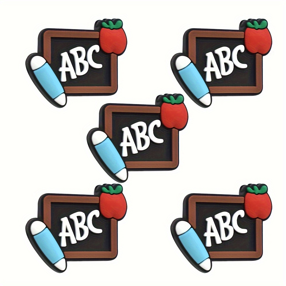 5pcs Drawing Board Abc Student Office Three-dimensional Chain Pen Beads Decoration Accessory Buckles