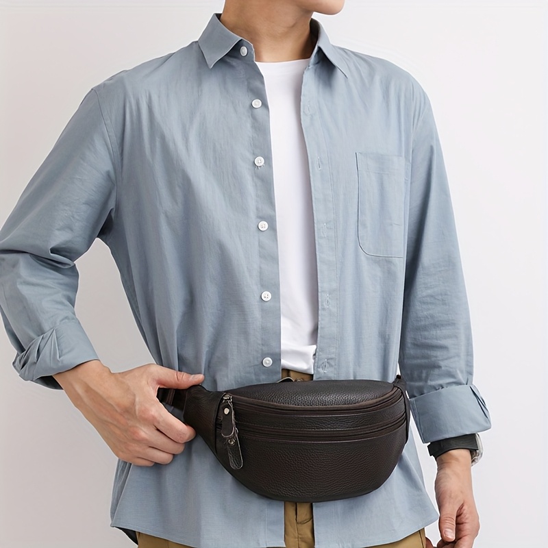 Soft PU Waist Pack Chest Bag Men