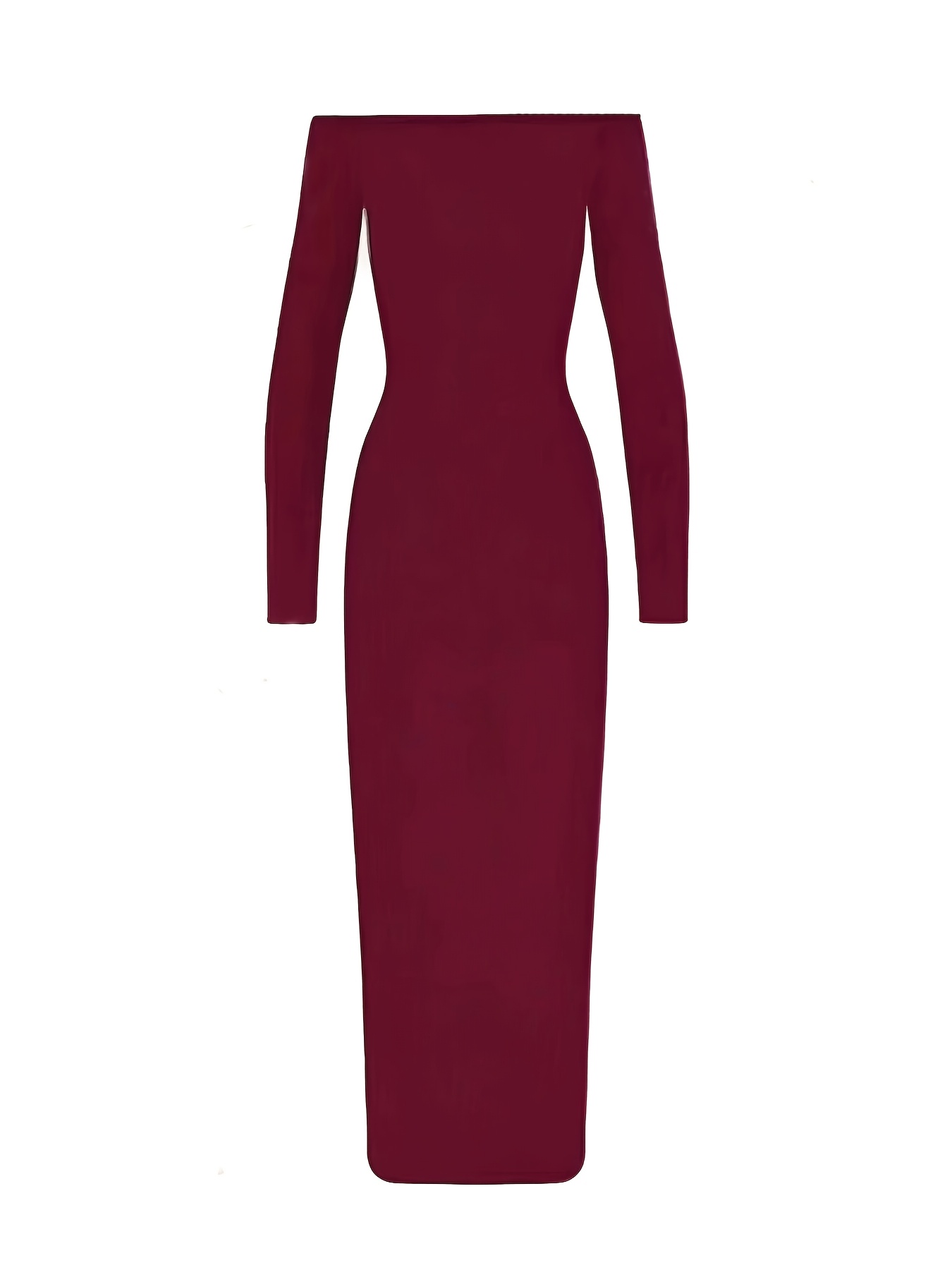 black cocktail dress with long lace sleeves Slit Glamorous Lace Black Long-Sleeve Prom Dress Evening Dress US16 / Black