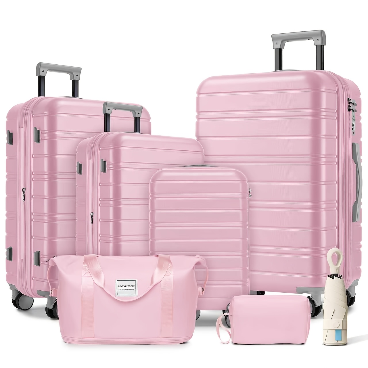 7pcs Set Abs Hard Shell Luggage, With Digital Lock And 360° , Carry-on Trolley Case, Durable Hand Luggage For Men And Women, Suitable For Business Trips Vacations, Multiple Colors