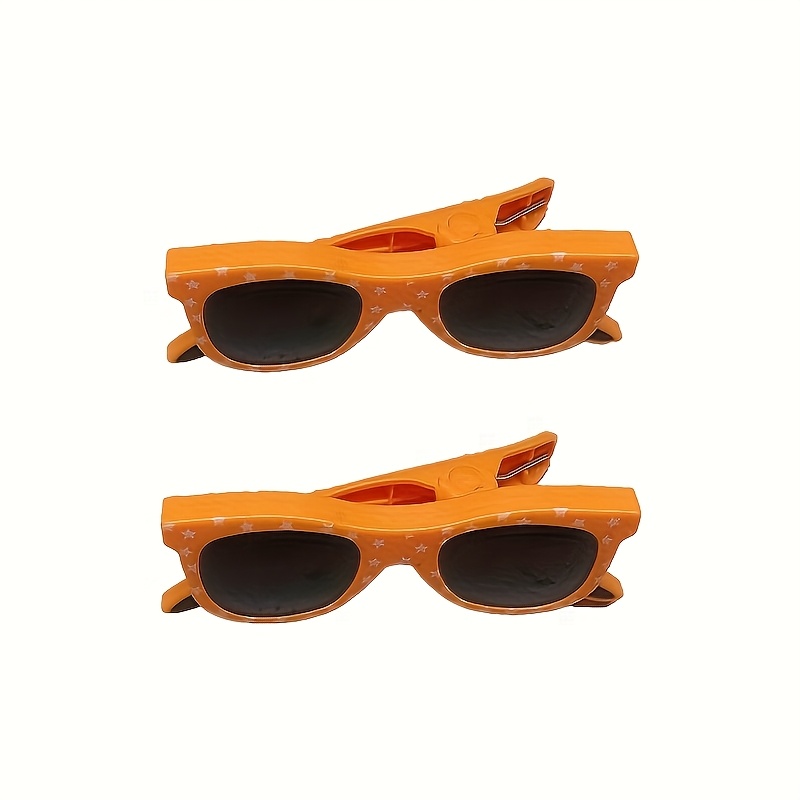 Image of 2pcs Beach Towel Clips Holders Portable Towel Clips For Chairs Beach Chair Clips Beach Towel Clips(glasses), Clothes Pins