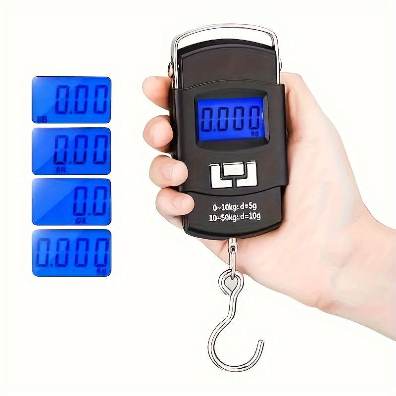 a   portable electronic scale suitable for small packages home use and commercial hanging hooks for weighing luggage and fish Product details 0