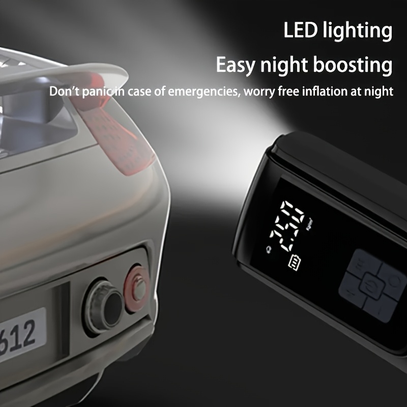 portable car inflator pump with led light usb rechargeable 18650 lithium battery air compressor for cars motorcycles and bicycle tires bike tire inflator accessory Product details 2