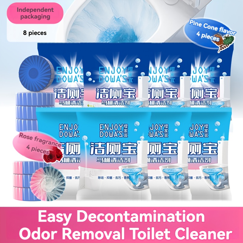 8pcs enjoy dowas   toilet bowl cleaner tablets 4 rose 4 pine   scent for a   bathroom fine cone flower technology easy decontamination   for ceramic   details 1