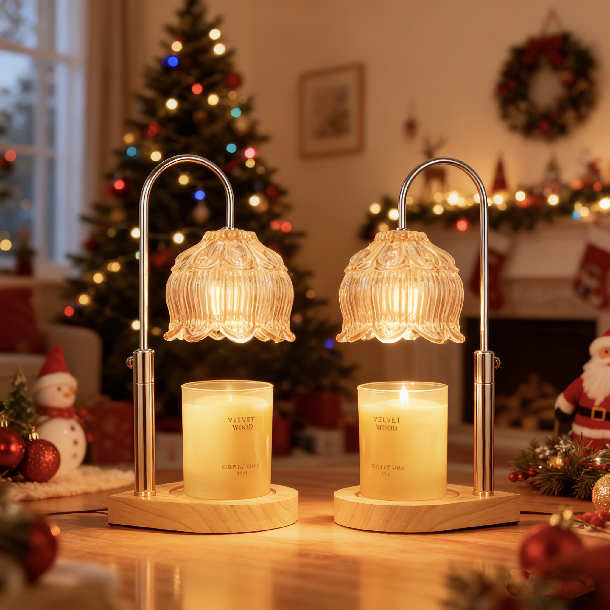 TEMU 2pcs Wax-melting Lamp Set, Candle Warmer, Wax Heater With 2/4/8-hour Timer And Adjustable Temperature. Suitable For Scented Jar Candles. An And