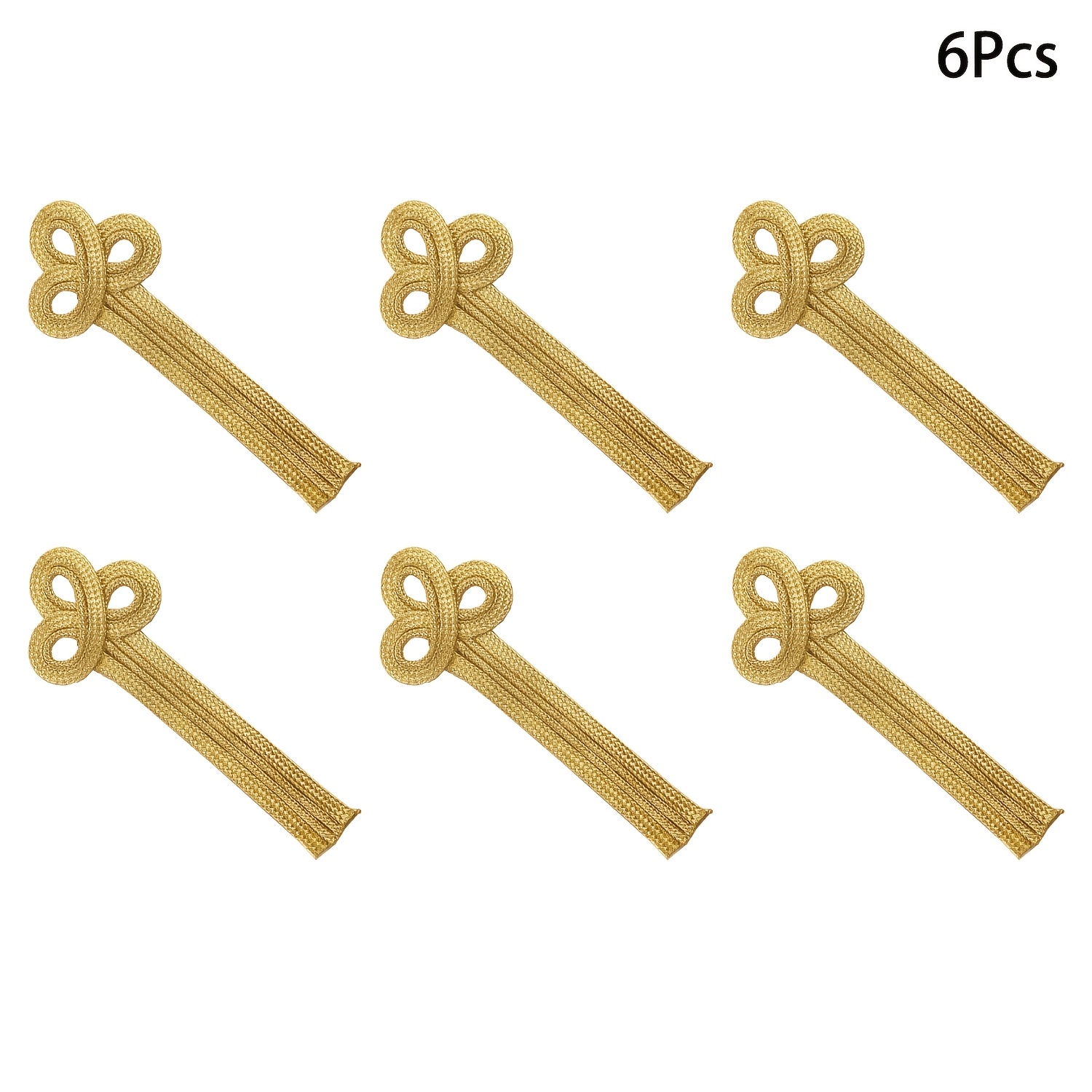 TEMU 6pcs Traditional Chinese Knot Embroidery Buttons - Nylon Sewing Fasteners Suitable For Diy Cheongsam, Tang Suit, Bridal Costumes, Qipao Crafting