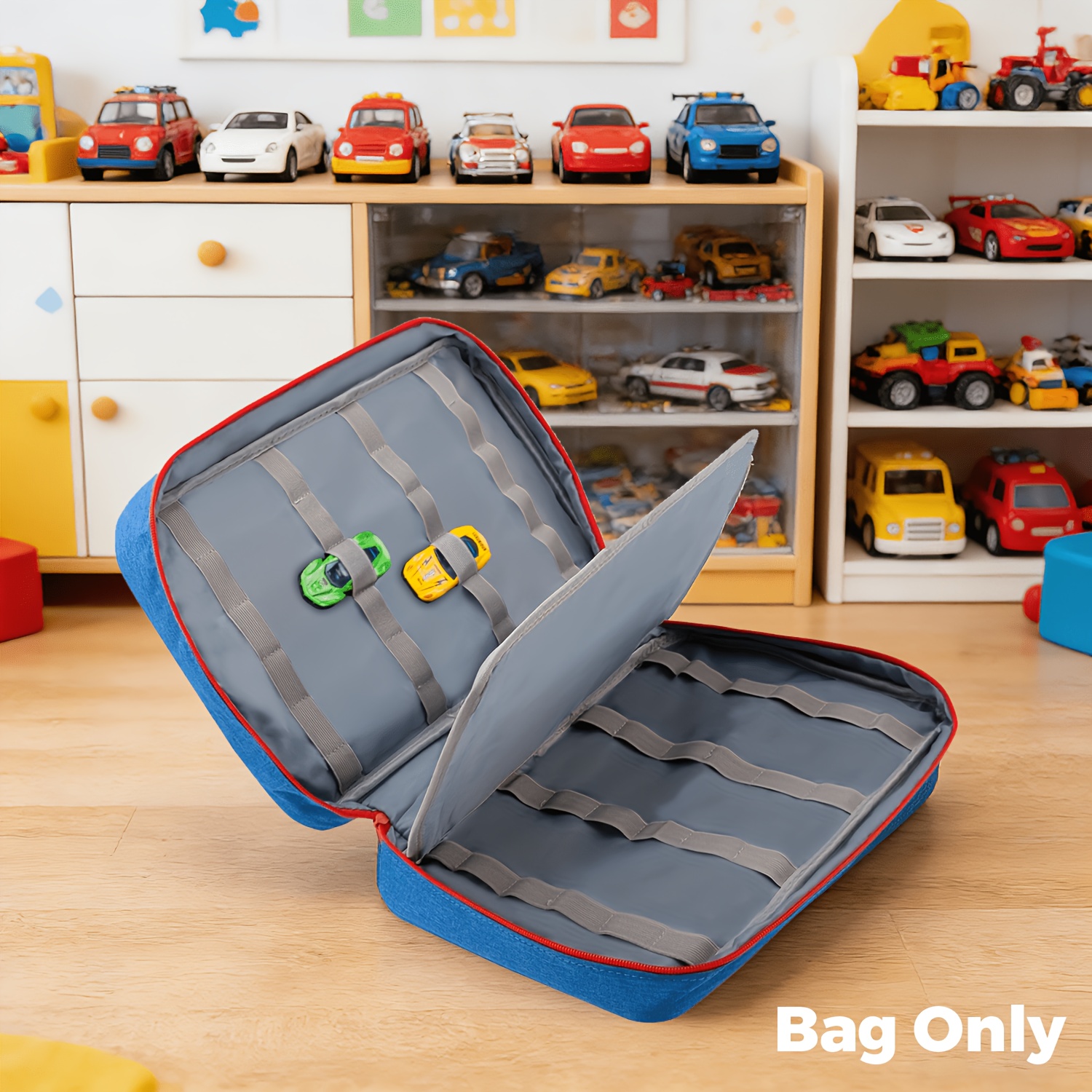 Portable Storage Case for 48 Toy Car Slots, Mini Storage Case for Toy Cars with Capacity for 48 Toy Cars (bag only)