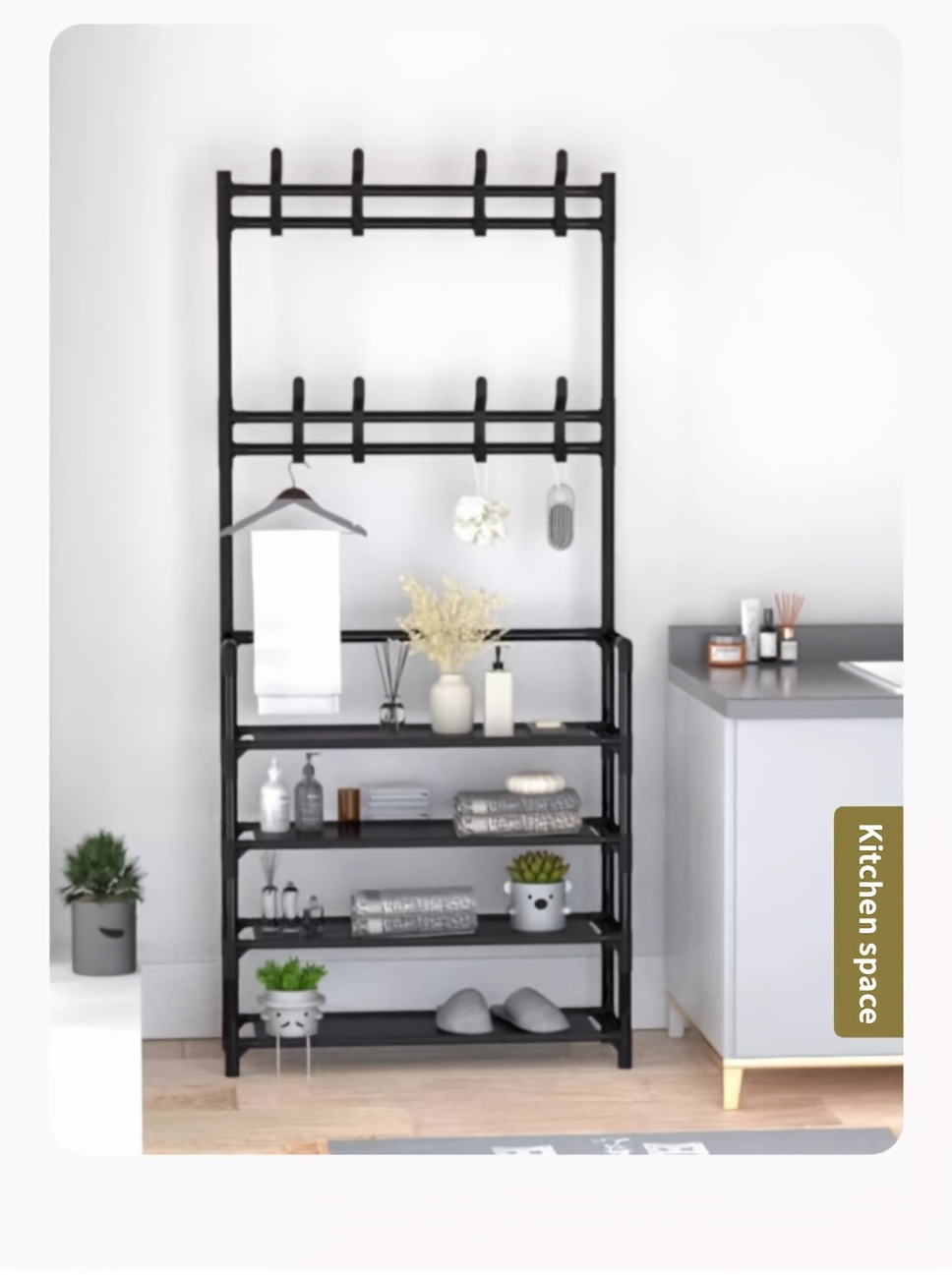 4-5 Tier Shoe Rack - Space-Saving, Easy Assembly, Durable Design for Entryway And Bedroom, Minimalist Style, Efficient Sneaker Storage, Shoe Storage Solution | Modern Shoe Rack | Durable Construction, Dorm Entrance Storage Rack for Shoes And Hats