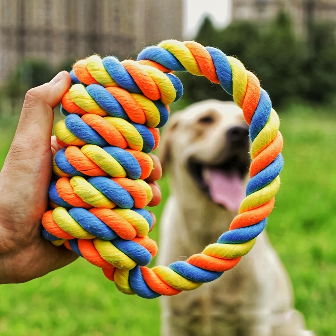 

Dog Chew Toy For Medium & Large Breeds - Interactive Teeth Cleaning Rope Knot, Random Color, Dog Toys For Aggressive Chewers