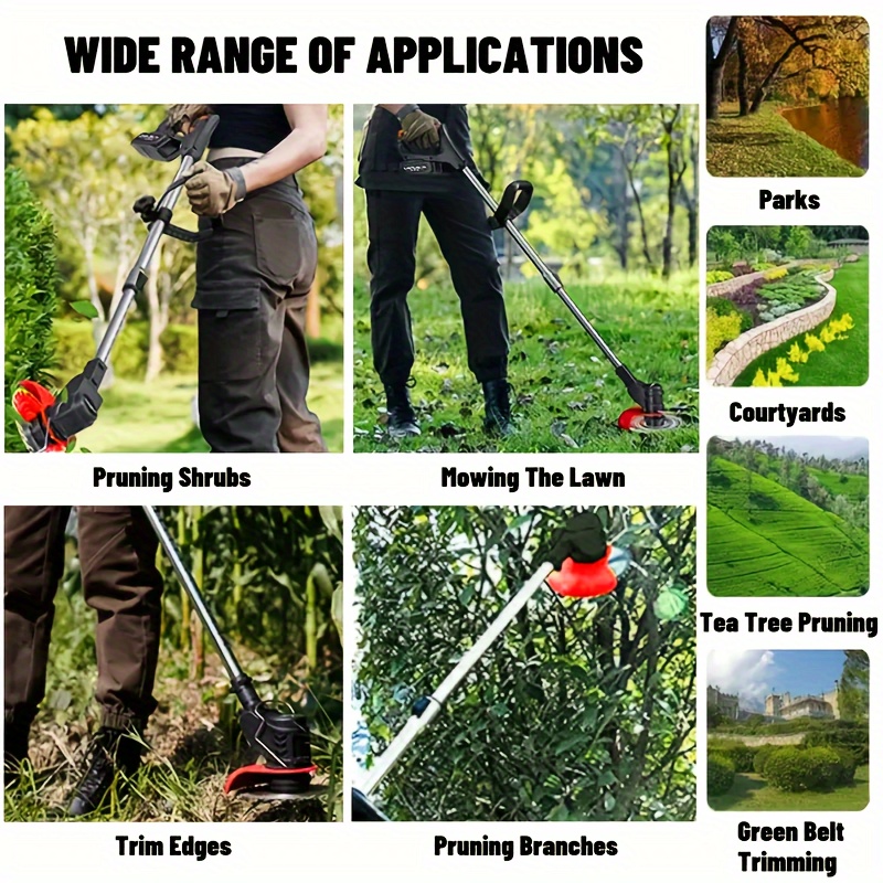 small portable electric lawn mower for home use li   cordless handheld mower multifunctional lawn mower for garden 3in 1 cordless lawn trimmer with 3 blades and rechargeable cordless lawn mower gift for dadeaster details 3