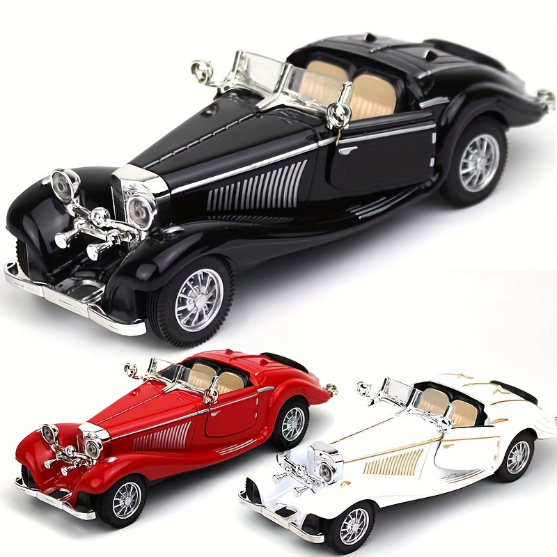 

1pc, Vintage Classic Car Model 1:28 Scale, Metal And Plastic Collectible, Decorative Cake Topper And Birthday Gift, Static Display Vehicle, Room Decor, Home Decor