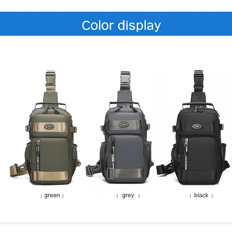 Wasserdichte Sling-brusttasche Mit Fächern Für Herren_voghion.com